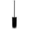Black Frosted Glass Toilet Brush With Chrome Handle